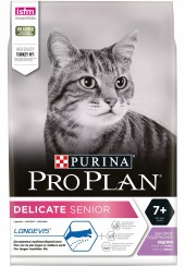 Pro Plan Delicate Senior сухой корм для кошек старше 7 лет с чувствительным пищеварением с индейкой 400 гр. 